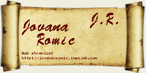 Jovana Romić vizit kartica